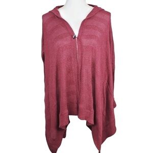 American Eagle Drape Hoodie Cardigan Hi Low Hem